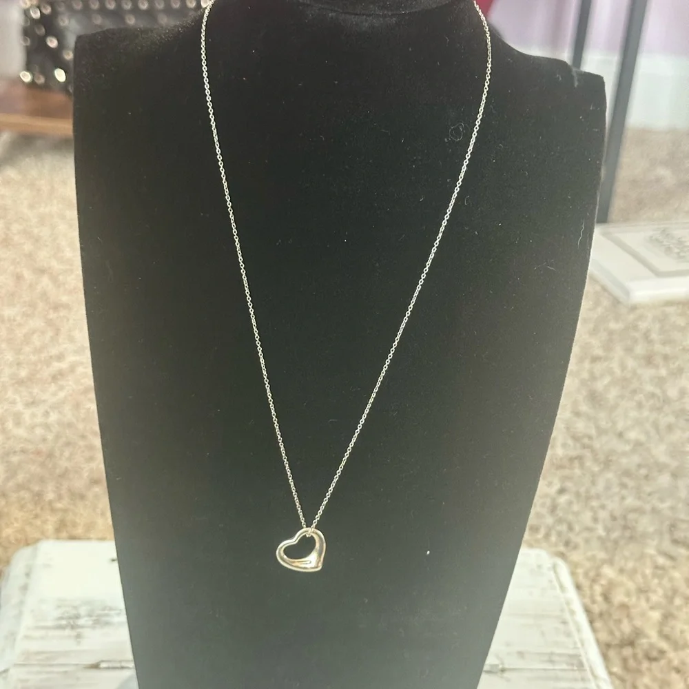 Tiffany & Co. Silver Open Heart Necklace